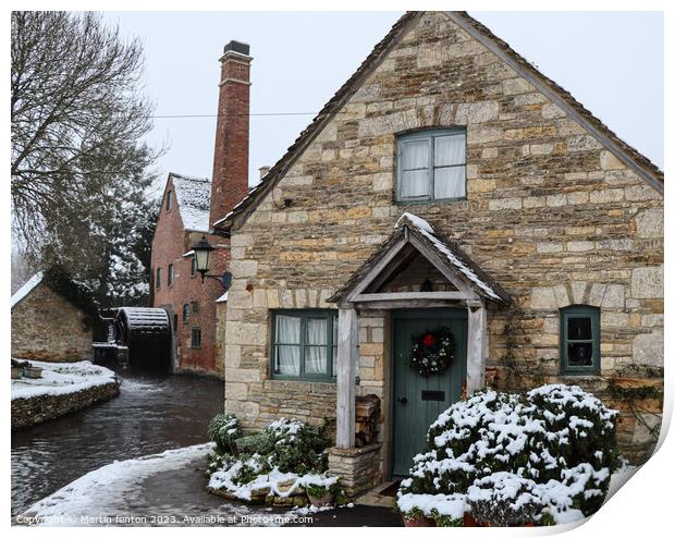 Christmas cottage Print by Martin fenton