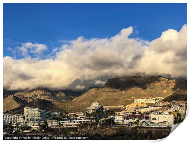 Tenerife rolling clouds Print by Martin fenton