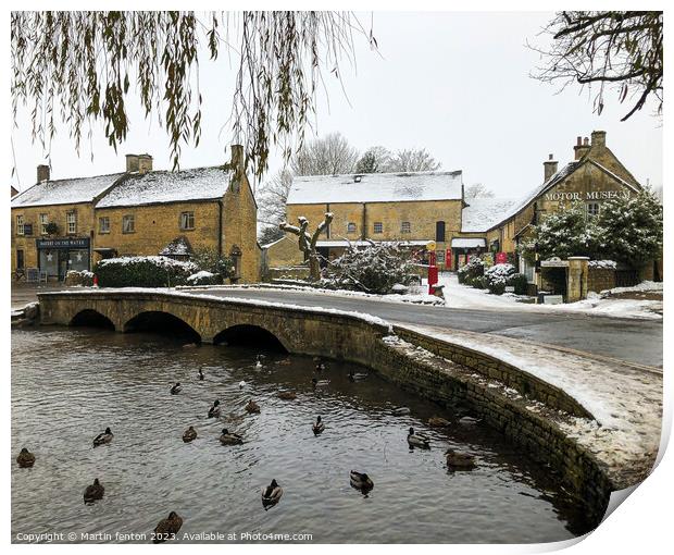 Wintertime in the Cotswolds  Print by Martin fenton