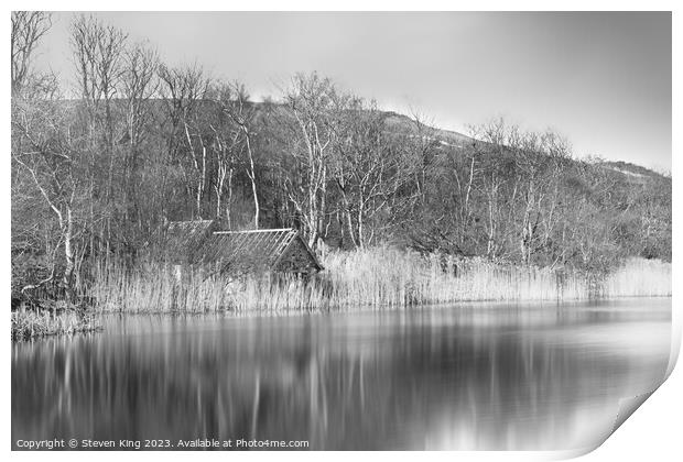 Serene Reflections of Loch Mire Print by Steven King