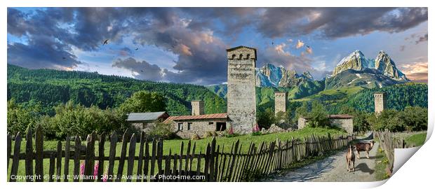The Enigmatic High Caucasus Svan Tower Houses of Svaneti Print by Paul E Williams