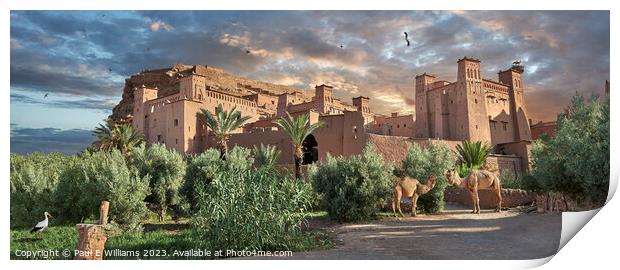 Enigmatic Beautiful Moorish Palaces & Walls of Ait Ben Haddou Print by Paul E Williams