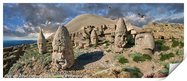 The spectacular ancient statues of Mount Nemrut, Turkey Print by Paul E Williams
