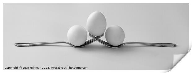 Eggs on Forks Print by Jean Gilmour