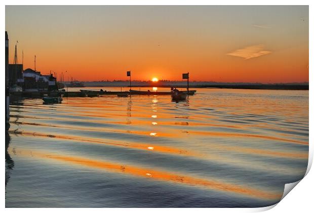 Sunrise over Brightlingsea Harbour in Essex  Print by Tony lopez