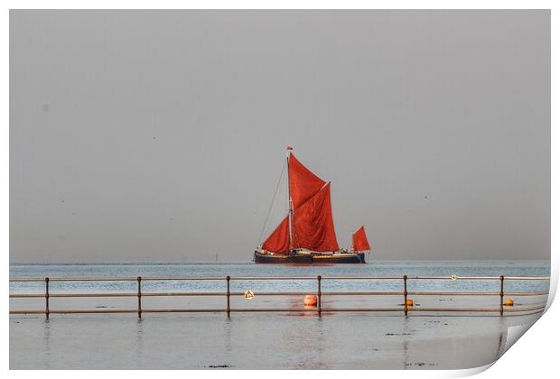 Barge over the Brightlingsea Creek  Print by Tony lopez