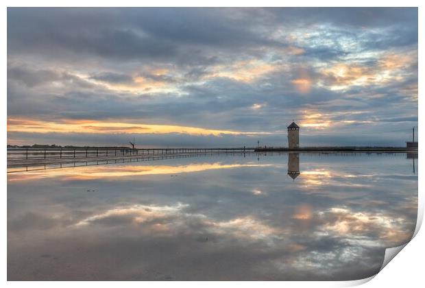 Cloudscape reflections over Batemans Tower Brightlingsea.  Print by Tony lopez