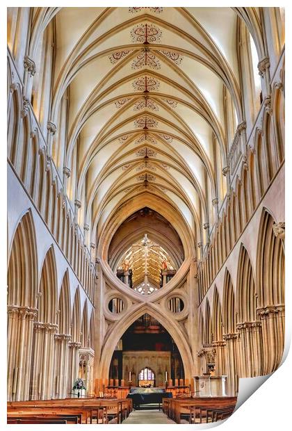 Wells cathedral  Print by Tony lopez