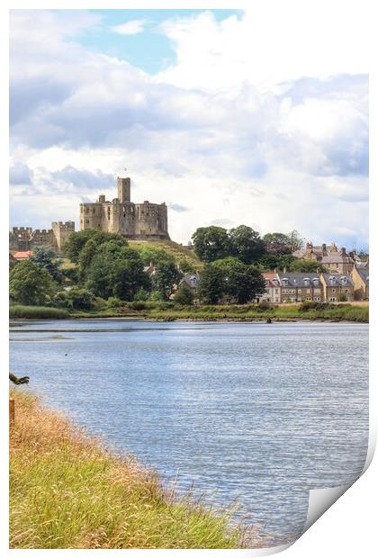Warkworth castle in the morning sun  Print by Tony lopez