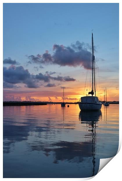 Sunrise calm colours over Brightlingsea Harbour  Print by Tony lopez