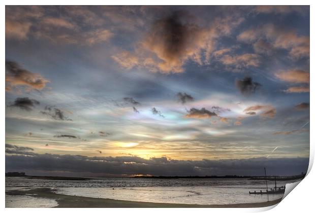 Sunset colours over Brightlingsea  Print by Tony lopez