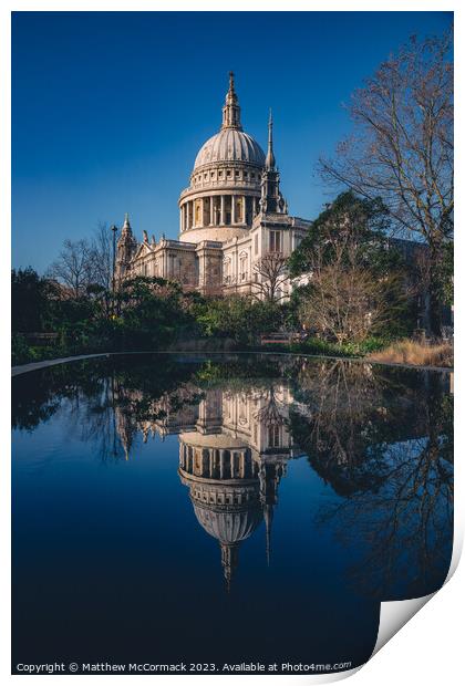 St Pauls Reflection Print by Matthew McCormack