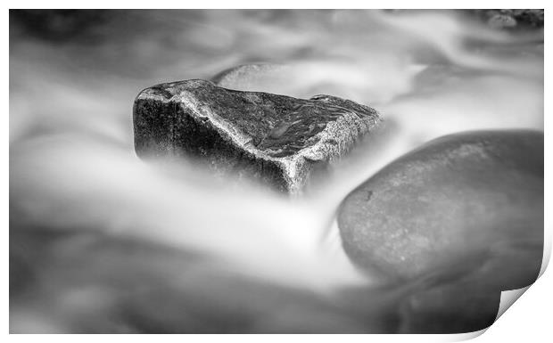 Rock Surrounded by Flowing Water Print by Kevin Howchin
