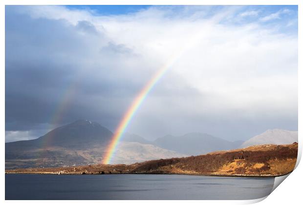 Rainbow over Loch Torridon Print by Kevin Howchin