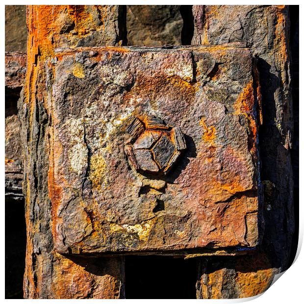 Rusty Bolt, New Quay, Wales Print by Kevin Howchin