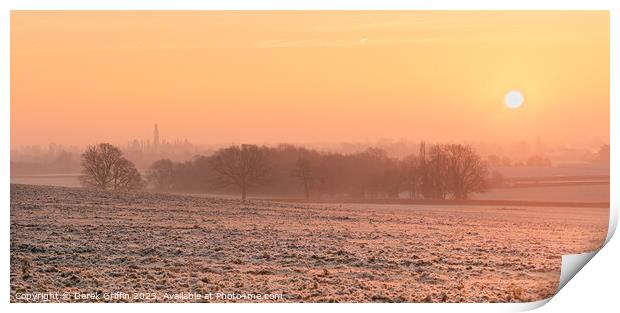 Frosty sunrise Print by Derek Griffin