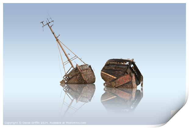 Wrecks – Pin Mill boat wrecks II Print by Derek Griffin