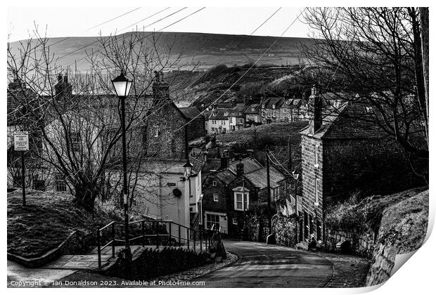 Descent into Robin Hoods Bay Print by Ian Donaldson
