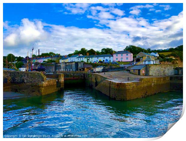 Majestic Charlestown Harbour in Cornwall Print by Ian Donaldson