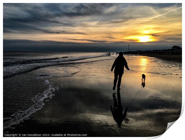 Beach Walk at Dawn Print by Ian Donaldson