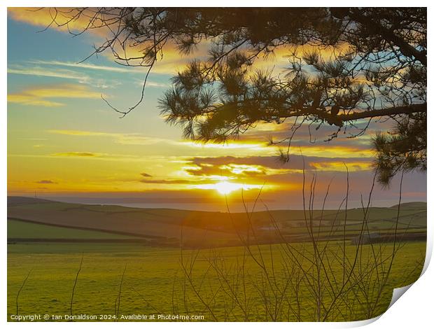 Devon Sunset Print by Ian Donaldson