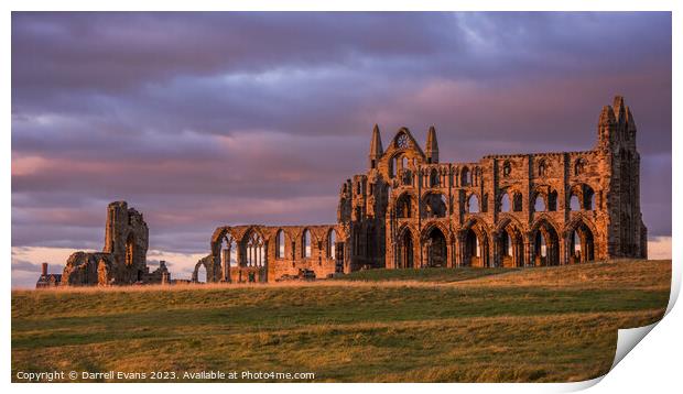 Whitby Abbey Print by Darrell Evans
