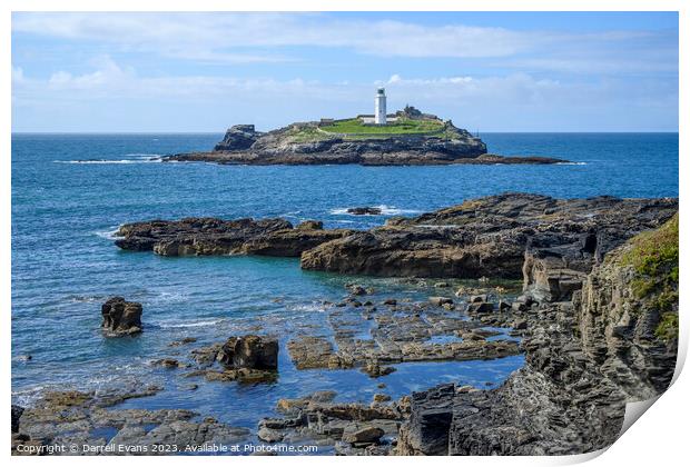 Godrevy Point Lighthouse Print by Darrell Evans