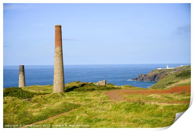Two Chimneys and a Lighthouse Print by Darrell Evans