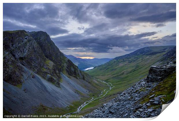 Evening on Honister Print by Darrell Evans