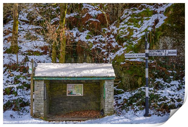 Rural Bus Shelter Print by Darrell Evans