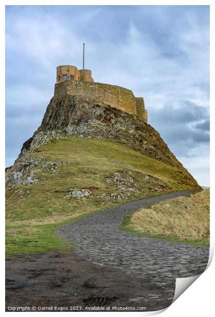 Lindisfarne Castle and Path Print by Darrell Evans