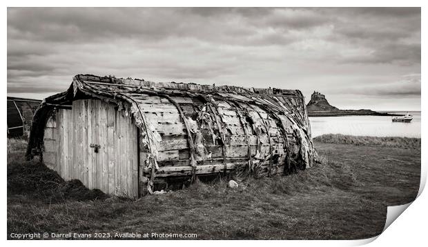 Lindisfarne hut Print by Darrell Evans