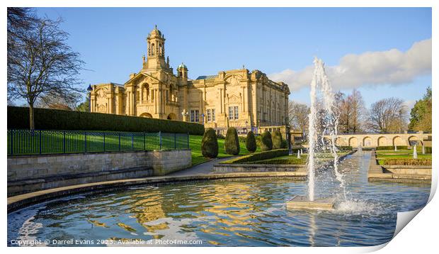 Cartwright Hall and Fountain Print by Darrell Evans