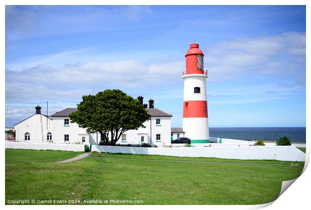 Souter Lighthouse Print by Darrell Evans