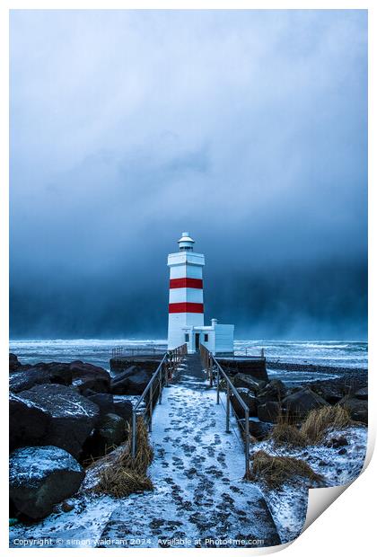 gardur light house  Print by simon waldram