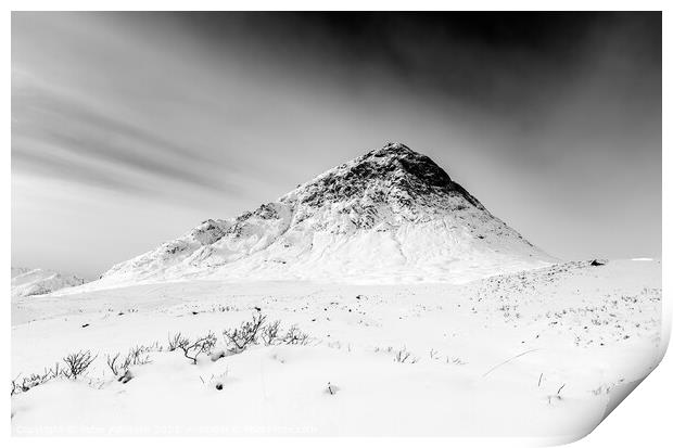 Buachaille Etive Mor in Winter Print by Peter Paterson