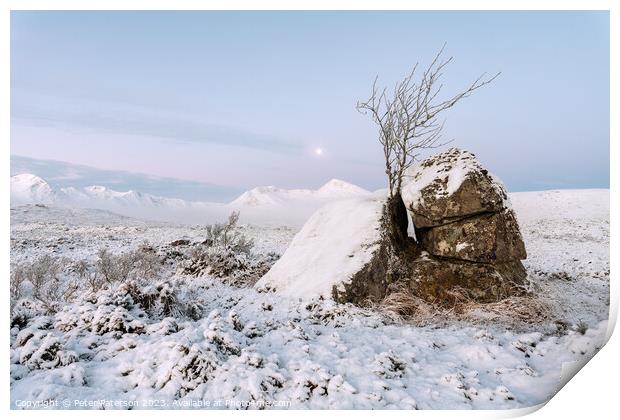 Winter Morning on Rannoch Moor Print by Peter Paterson