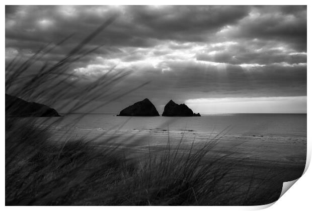 Majestic Black and White Coastal View Print by Matthew Grey