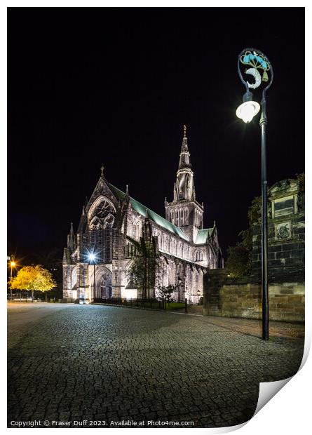 Glasgow Cathedral at Night, Glasgow, Scotland  Print by Fraser Duff