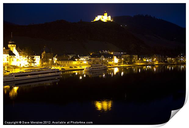 BernKastel Kues By Night Print by Dave Menzies
