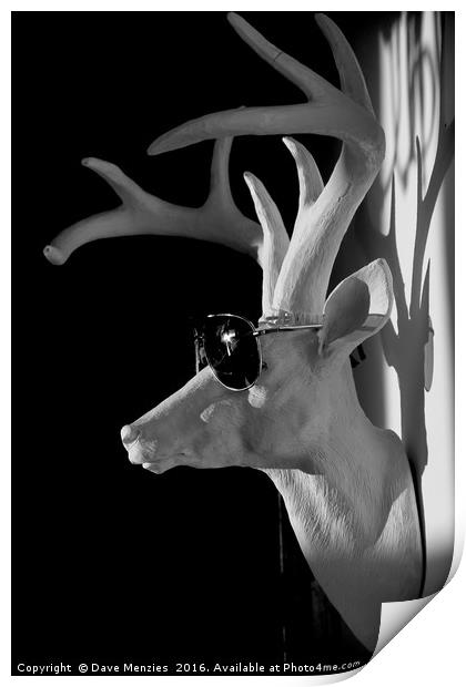 Cool Deer Print by Dave Menzies