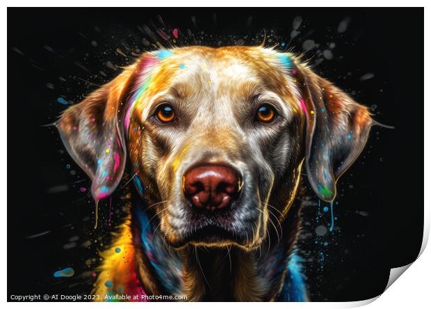 Labrador Colour Art Print by Craig Doogan Digital Art