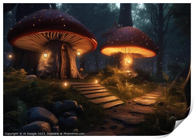 Mystical Mushrooms Print by Craig Doogan Digital Art