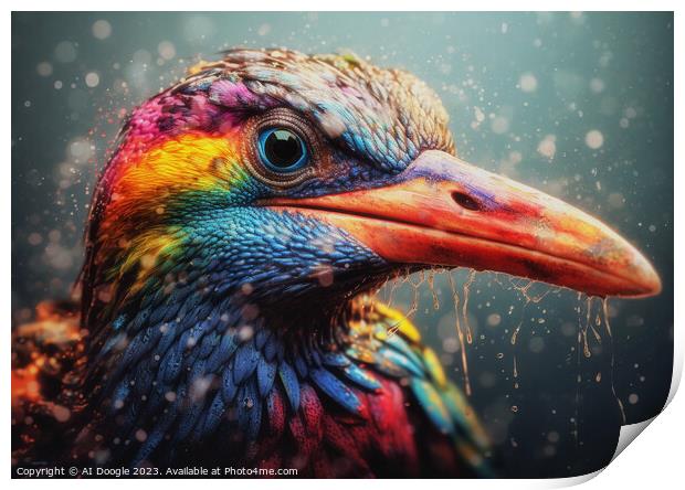 Ai Bird Portrait Print by Craig Doogan Digital Art