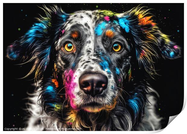 Colour Splash Border Collie Print by Craig Doogan Digital Art