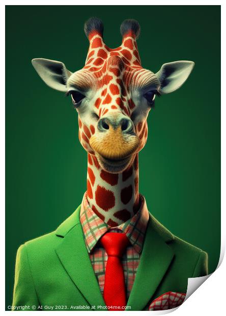 Suited Giraffe Print by Craig Doogan Digital Art