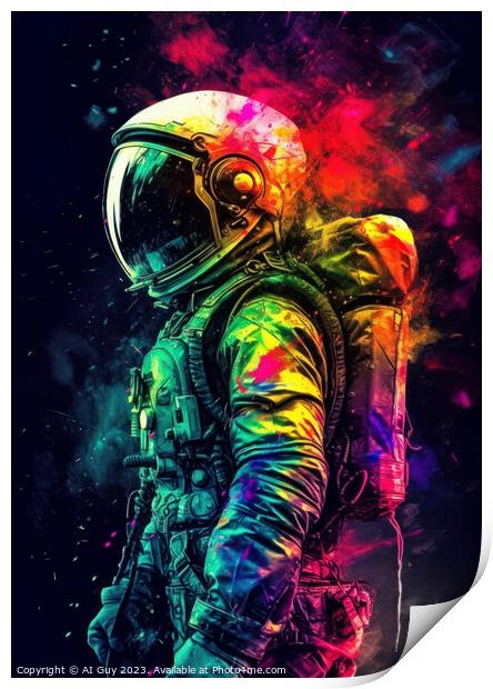 Rainbow Spaceman Print by Craig Doogan Digital Art