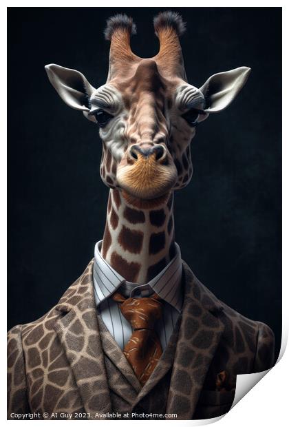 Lord Giraffe Print by Craig Doogan Digital Art