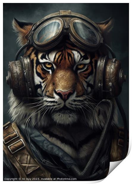 Fighter Jet Tiger Print by Craig Doogan Digital Art