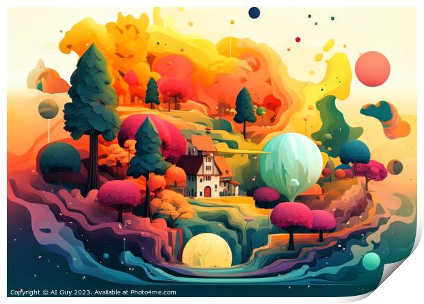 Colourful Abstract Land Print by Craig Doogan Digital Art